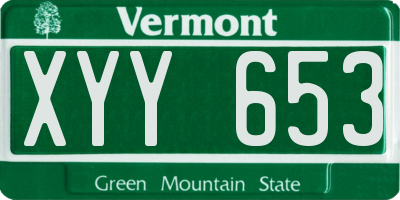 VT license plate XYY653