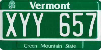 VT license plate XYY657