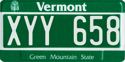 VT license plate XYY658