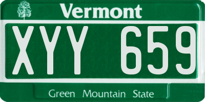 VT license plate XYY659