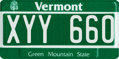 VT license plate XYY660