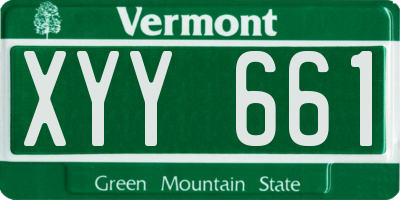 VT license plate XYY661