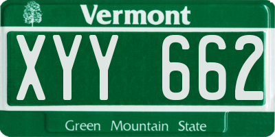 VT license plate XYY662