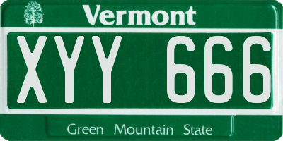 VT license plate XYY666