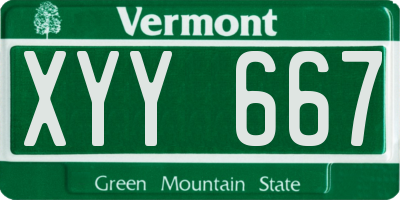 VT license plate XYY667