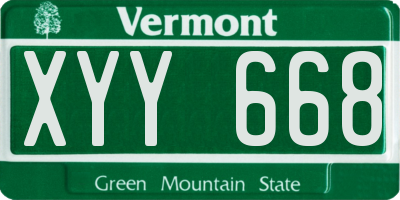 VT license plate XYY668