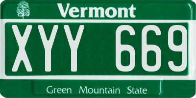 VT license plate XYY669
