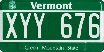 VT license plate XYY676