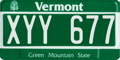 VT license plate XYY677