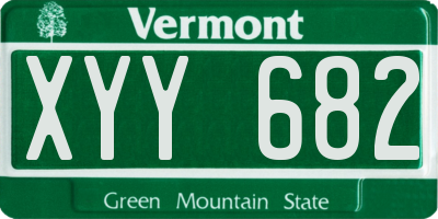 VT license plate XYY682