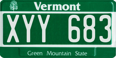 VT license plate XYY683