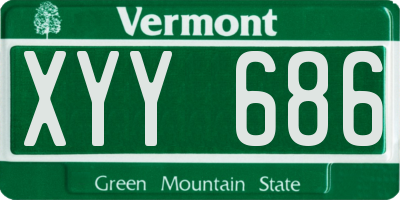 VT license plate XYY686