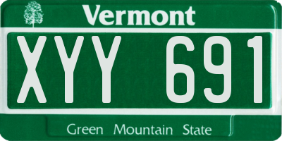 VT license plate XYY691