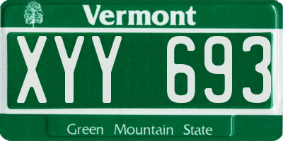 VT license plate XYY693