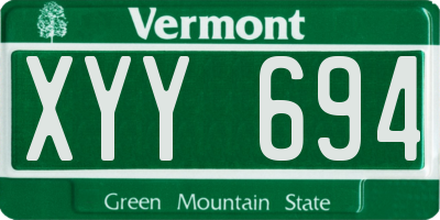VT license plate XYY694