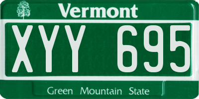 VT license plate XYY695