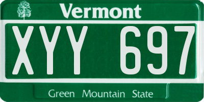 VT license plate XYY697