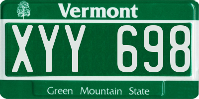 VT license plate XYY698