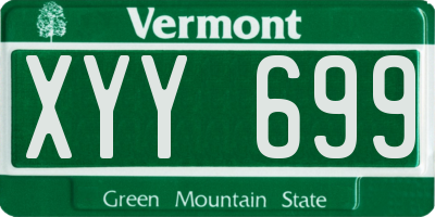 VT license plate XYY699