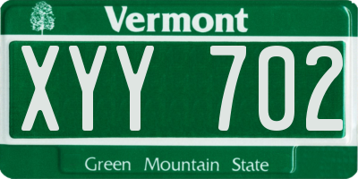 VT license plate XYY702