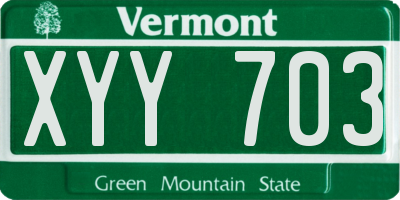 VT license plate XYY703