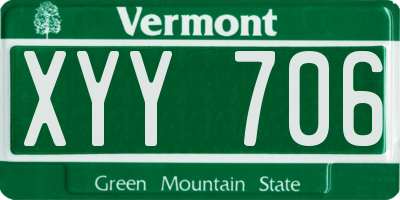 VT license plate XYY706