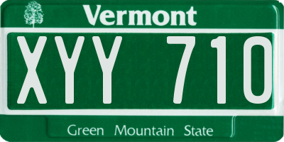 VT license plate XYY710