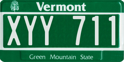 VT license plate XYY711