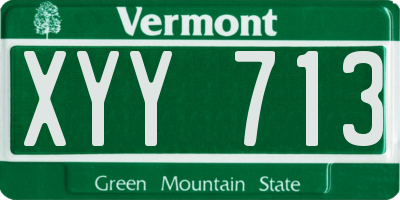 VT license plate XYY713