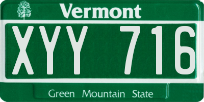 VT license plate XYY716