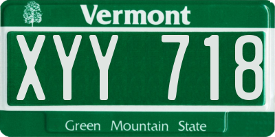 VT license plate XYY718