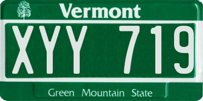 VT license plate XYY719