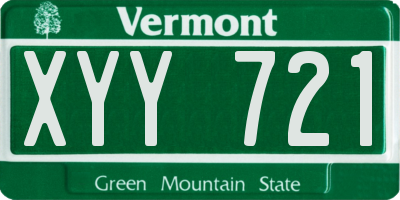 VT license plate XYY721