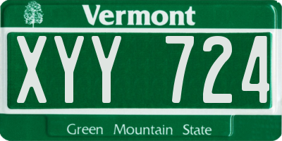VT license plate XYY724