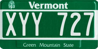 VT license plate XYY727
