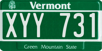 VT license plate XYY731