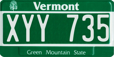 VT license plate XYY735