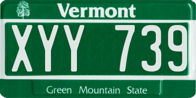 VT license plate XYY739