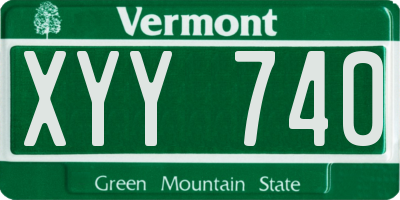 VT license plate XYY740