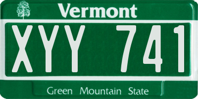 VT license plate XYY741