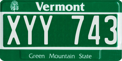 VT license plate XYY743