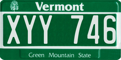 VT license plate XYY746
