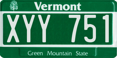 VT license plate XYY751