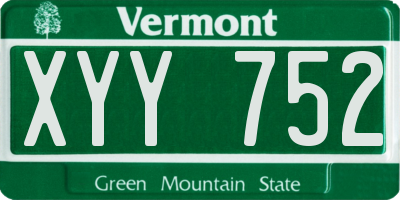 VT license plate XYY752