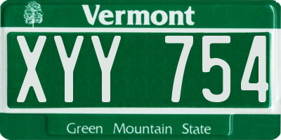 VT license plate XYY754