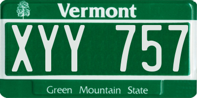 VT license plate XYY757