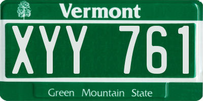 VT license plate XYY761