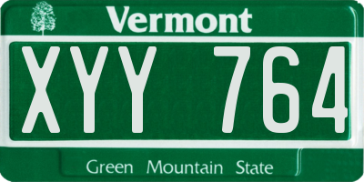 VT license plate XYY764