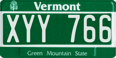 VT license plate XYY766