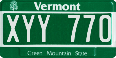 VT license plate XYY770